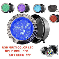 EPISTAR 50,000+hours SPA LED Swimming Pool Light 12V 50FT. Cord MULTICOLOR RGB 6 INCHES